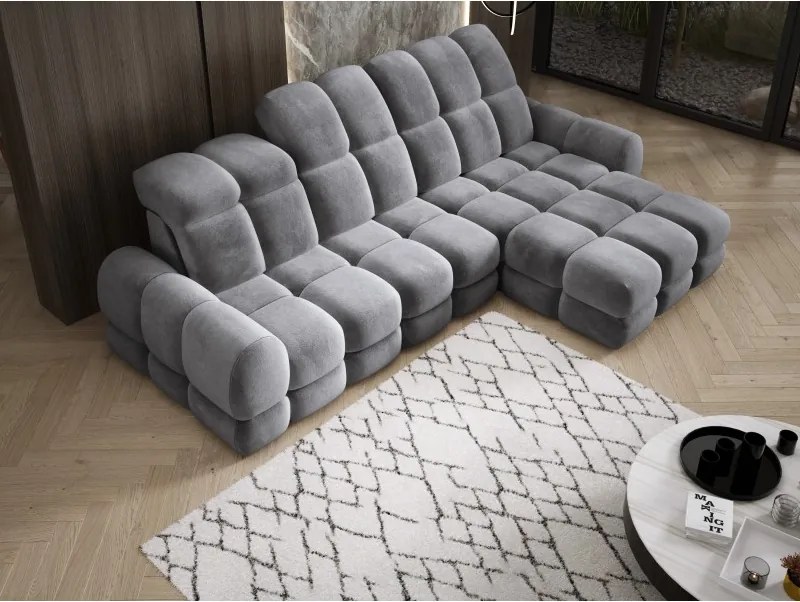 Narożnik TOLLO MINI S Prawostronny Elektryczna regulacja Salvador 14 kolor Szary WERSAL