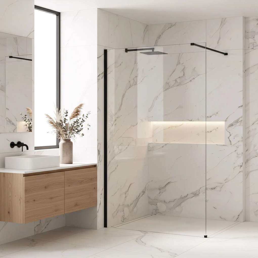 Kabina prysznicowa Walk-In Rea Flexi Transparent / Black 140