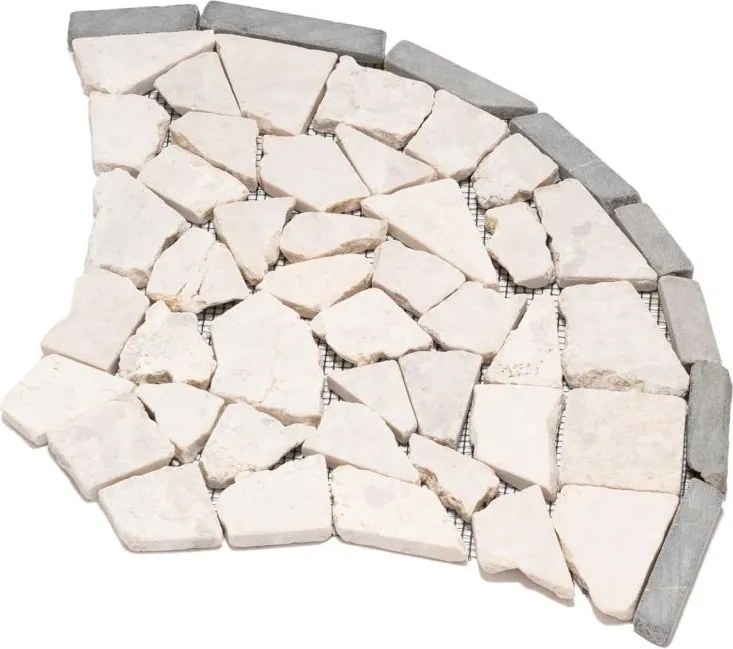 Mozaika z naturalnego kamienia, wachlarz, beż 0,98 m².