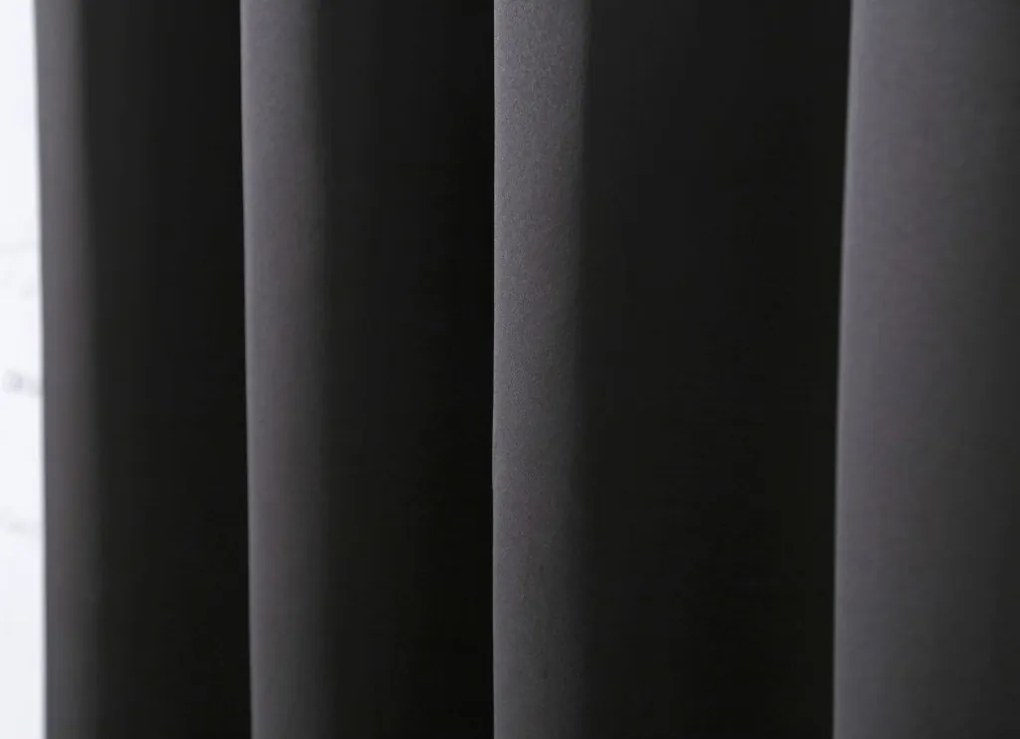 Zasłona OXFORD LIGHT 140x250 cm, czarna Zawieszanie: Taśma z wiązaniami