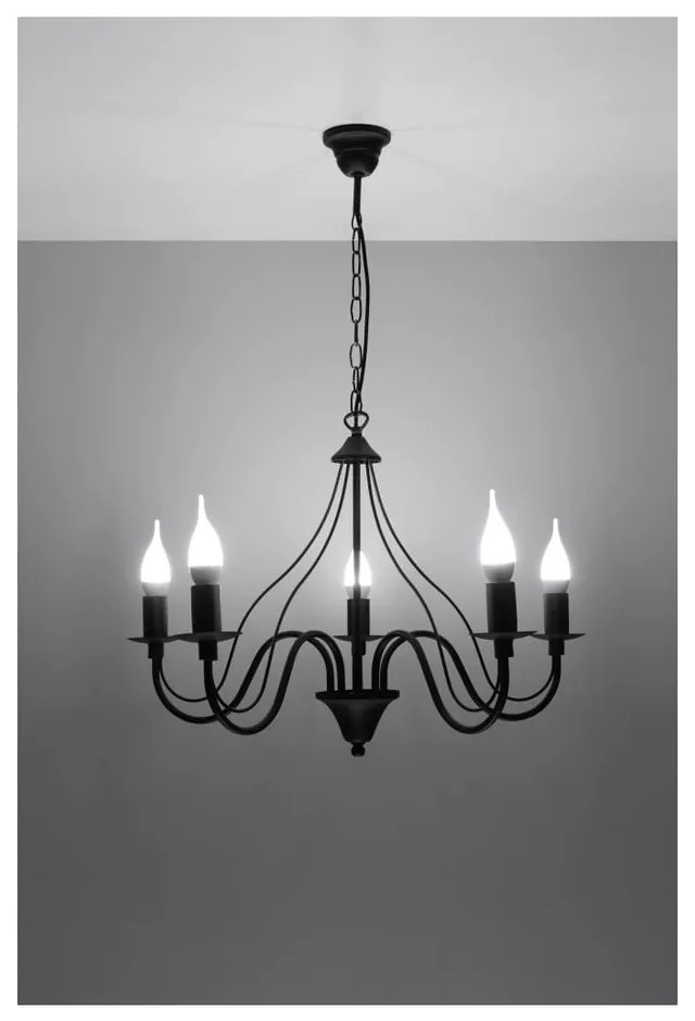 Czarny żyrandolo Sollux Floriano 5