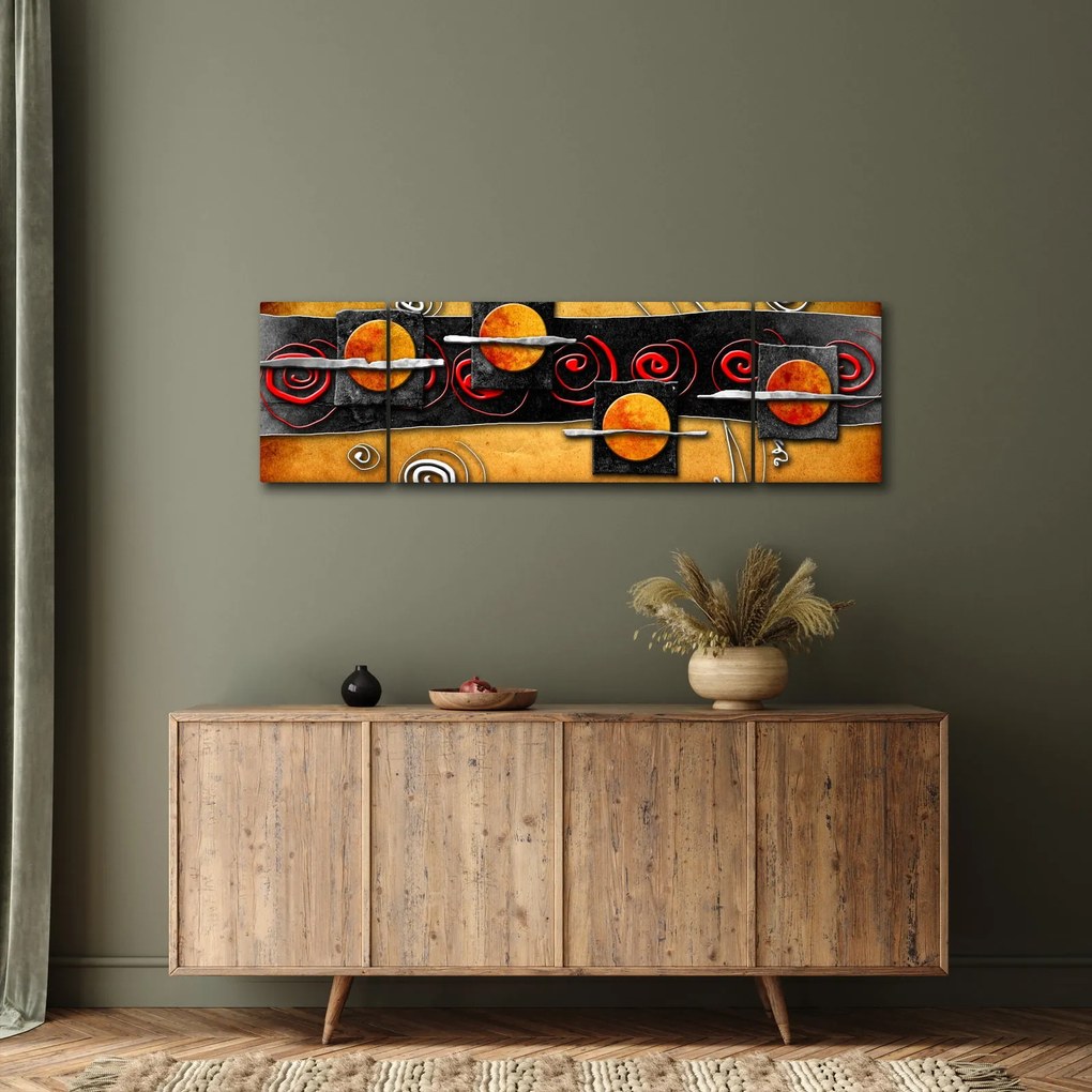 Abstrakcyjny obraz - Planety (170x50 cm)
