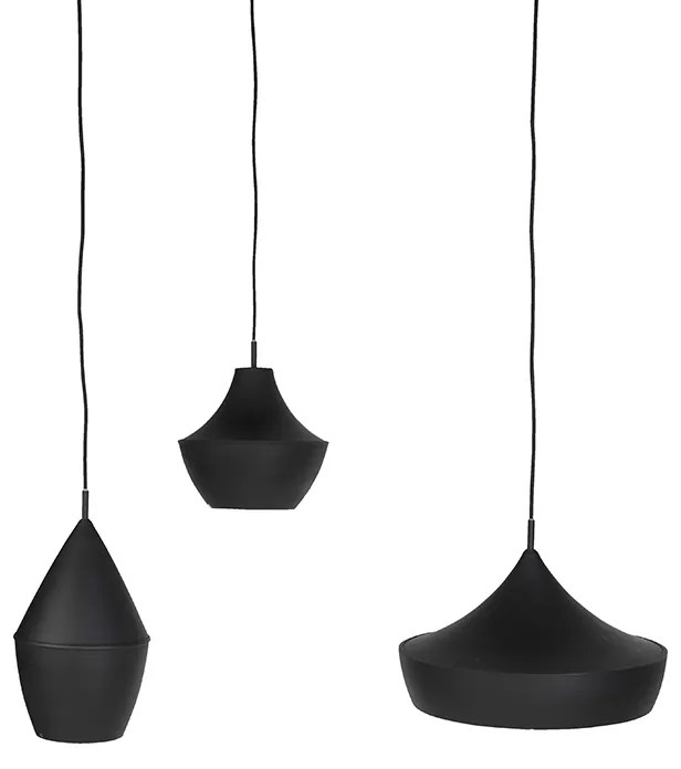 Zestaw 3 inteligentnych lamp wiszących czarnych ze złotem, w tym WiFi A60 - Depeche