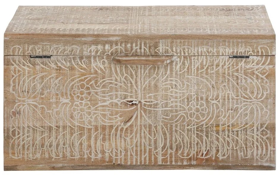 Skrzynia z litego drewna mango w naturalnym kolorze 45x50 cm Malati – Støraa