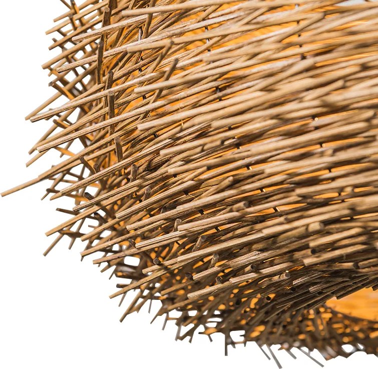 Rustykalna lampa wisząca brązowy rattan - Hatch 45