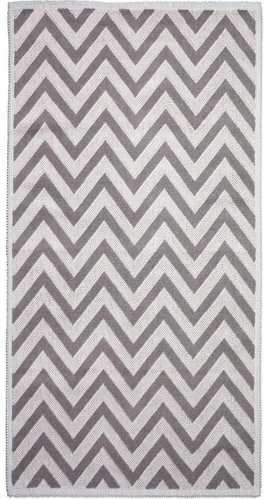 Beżowy bawełniany dywan Vitaus Zikzak, 60x90 cm