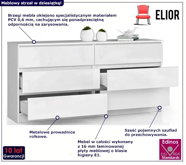 Biała komoda w połysku do salonu - Kali 4X