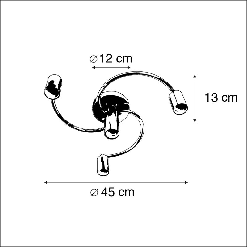 Inteligentna lampa sufitowa czarna w komplecie z 4 żarówkami Wi-Fi G95 - Facil Nowoczesny Oswietlenie wewnetrzne