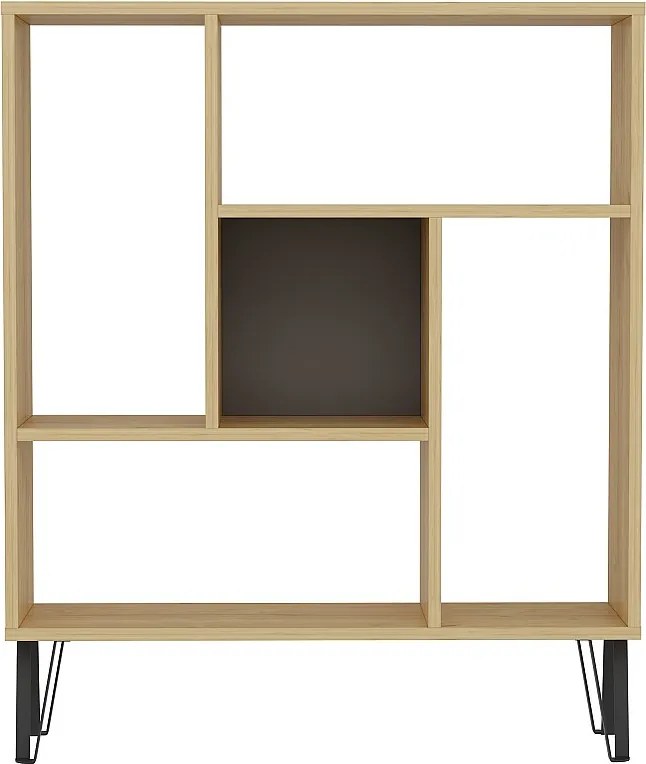 Półka stojąca ARVEN - dąb/antracyt, 90x107,8x25