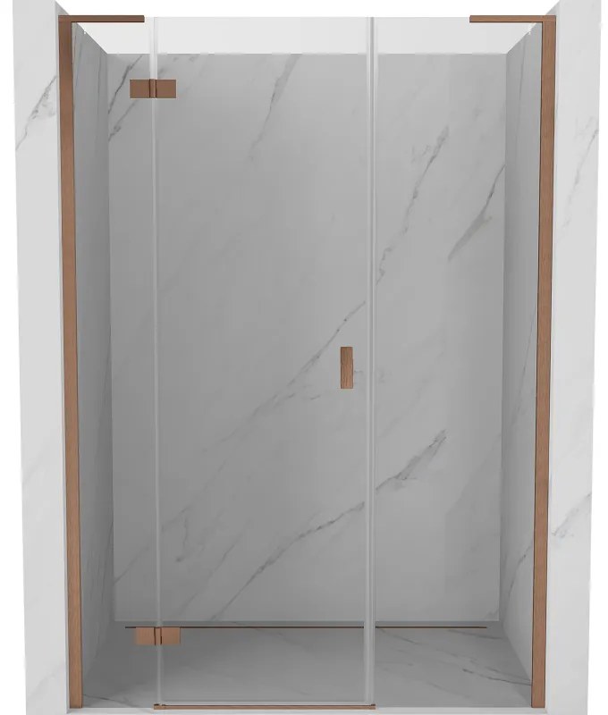 Mexen Mist-H L drzwi prysznicowe uchylne lewe 120 cm, transparent, miedź szczotkowana - 8A5L-120-001-65-00-L