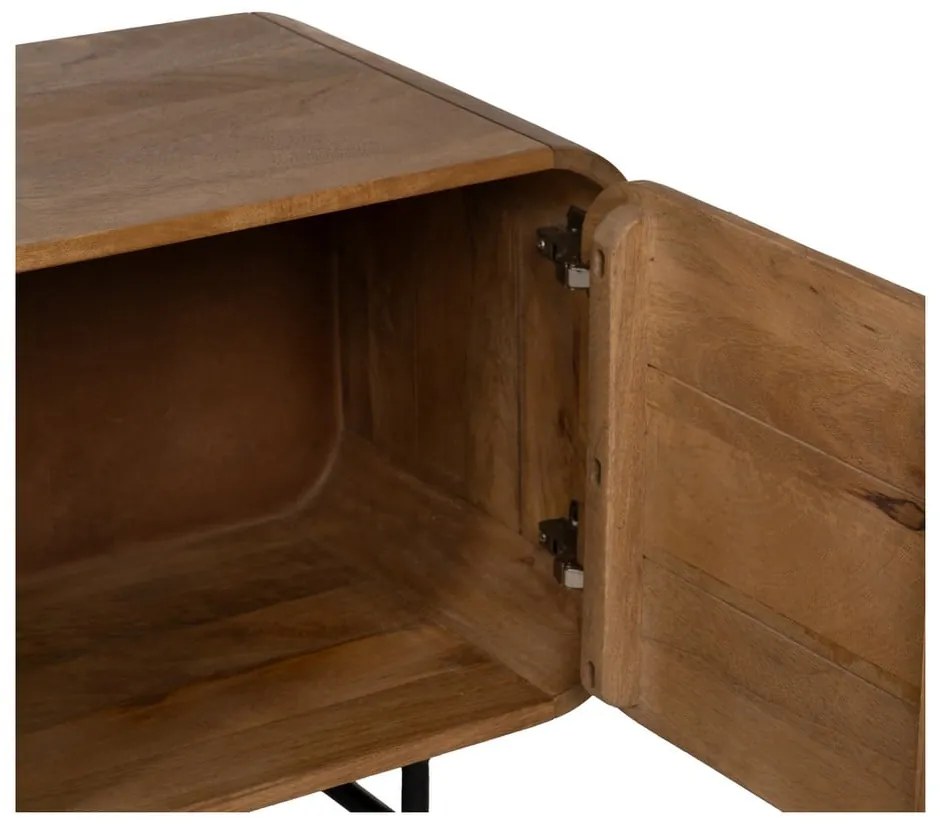 Brązowa szafka pod TV z litego drewna mango 160x55x40 cm Kaya – Ixia