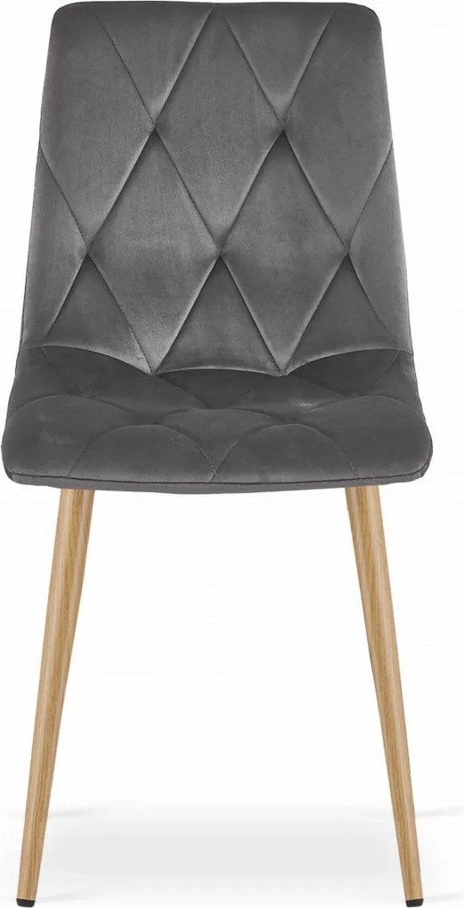Ciemnoszare krzesło do kuchni LIBRA aksamitne