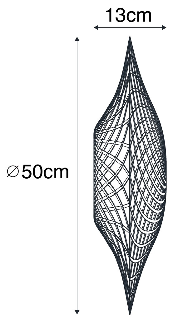Orientalny klosz bambusowy 50 cm - RinaKolonialny Oswietlenie wewnetrzne