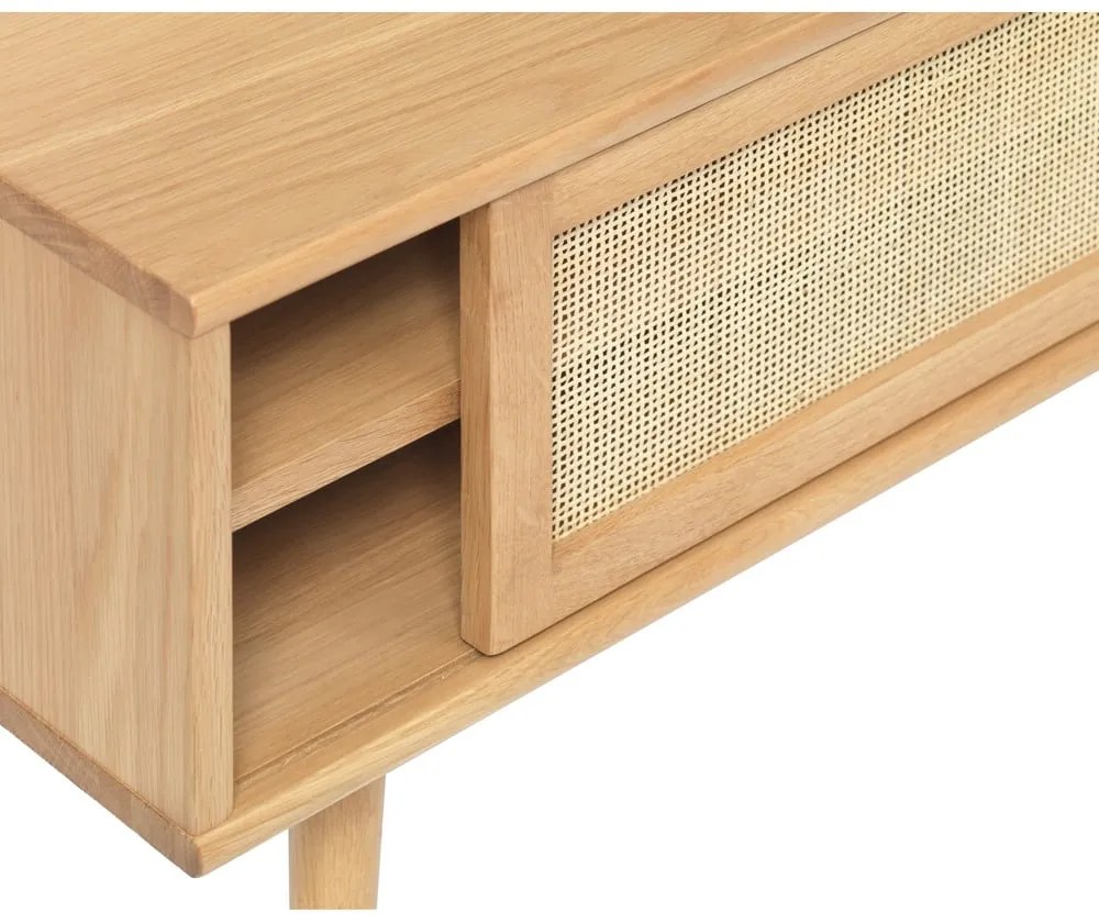 Szafka pod TV w dekorze dębu w naturalnym kolorze 150x50 cm Barrali – Unique Furniture