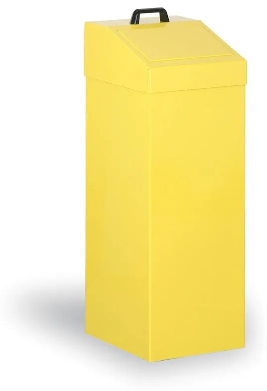 Kosz metalowy na śmieci segregowane, 100 l, żółty