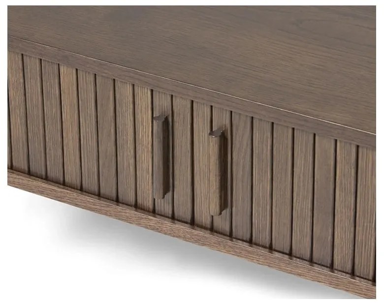 Stolik w dekorze dębu w ciemnym naturalnym kolorze 60x120 cm Meta – Unique Furniture