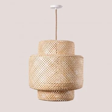Lampa Sufitowa Wisząca Z Bambusa Ø45 Cm Lexie Natural Miel - Sklum