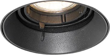 Zestaw 6 nowoczesnych reflektorów wpuszczanych czarnych GU10 okrągłych bezramkowych - Oneon