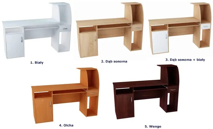 Białe biurko komputerowe G6-A22