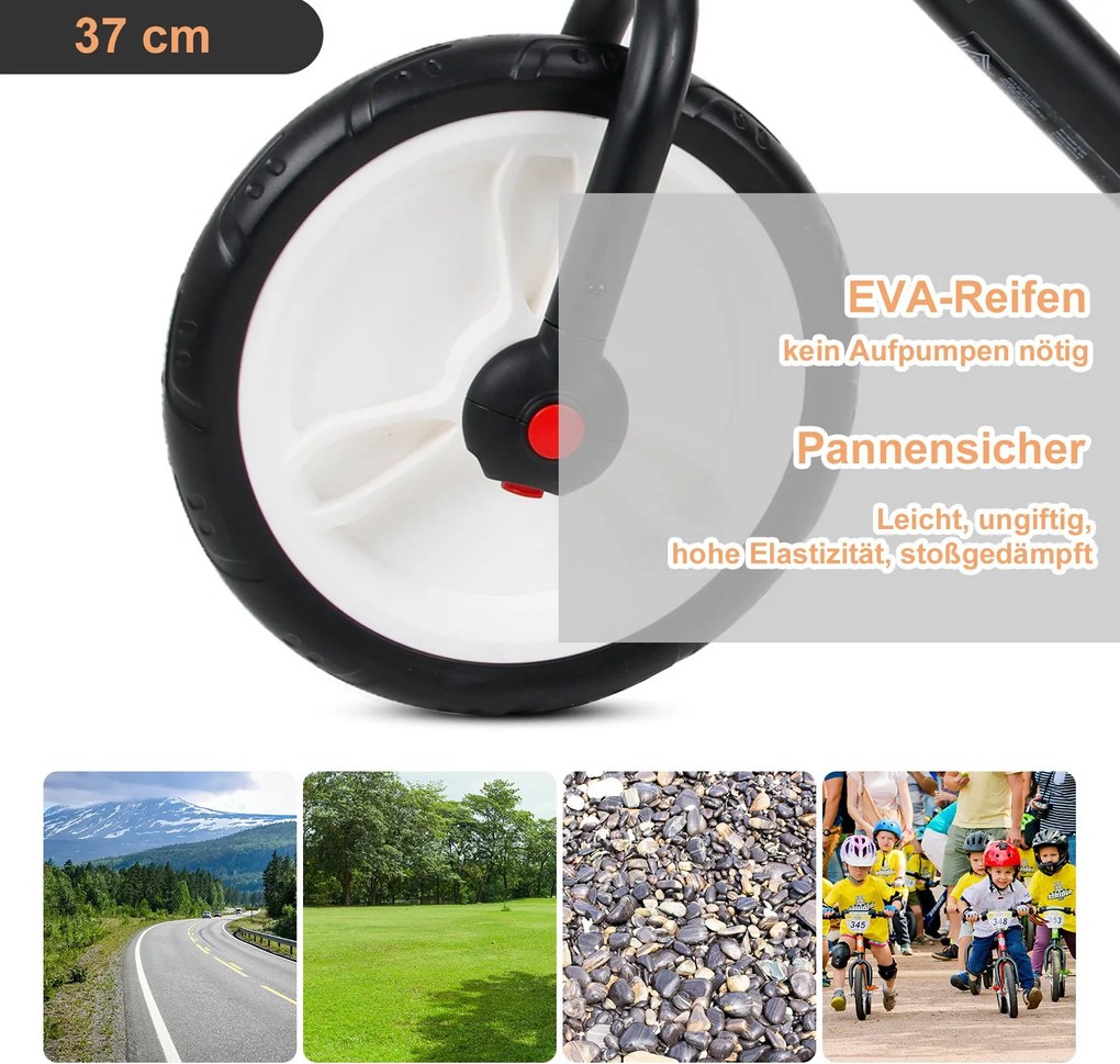 HOMCOM Rowerek Biegowy 2 w 1 Dla Dzieci Z Kółkami Podporowymi i Pedałami 2-5 Lat PP Czarny | Aosom PL