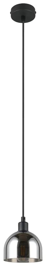 Lampa wisząca w czarno-srebrnym kolorze ze szklanym kloszem ø 12 cm Molly – Reality