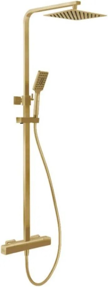 Zestaw prysznicowy z baterią termostatyczną NAESBY, szczotkowany mosiądz
