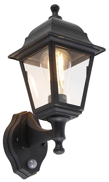 Zewnetrzna Klasyczna lampa ścienna zewnętrzna czarna z czujnikiem ruchu - Capital klasyczny/Antyczny Oswietlenie zewnetrzne