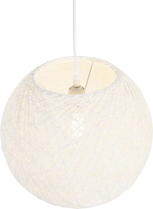 Rustykalna lampa wisząca biała 35 cm - Corda