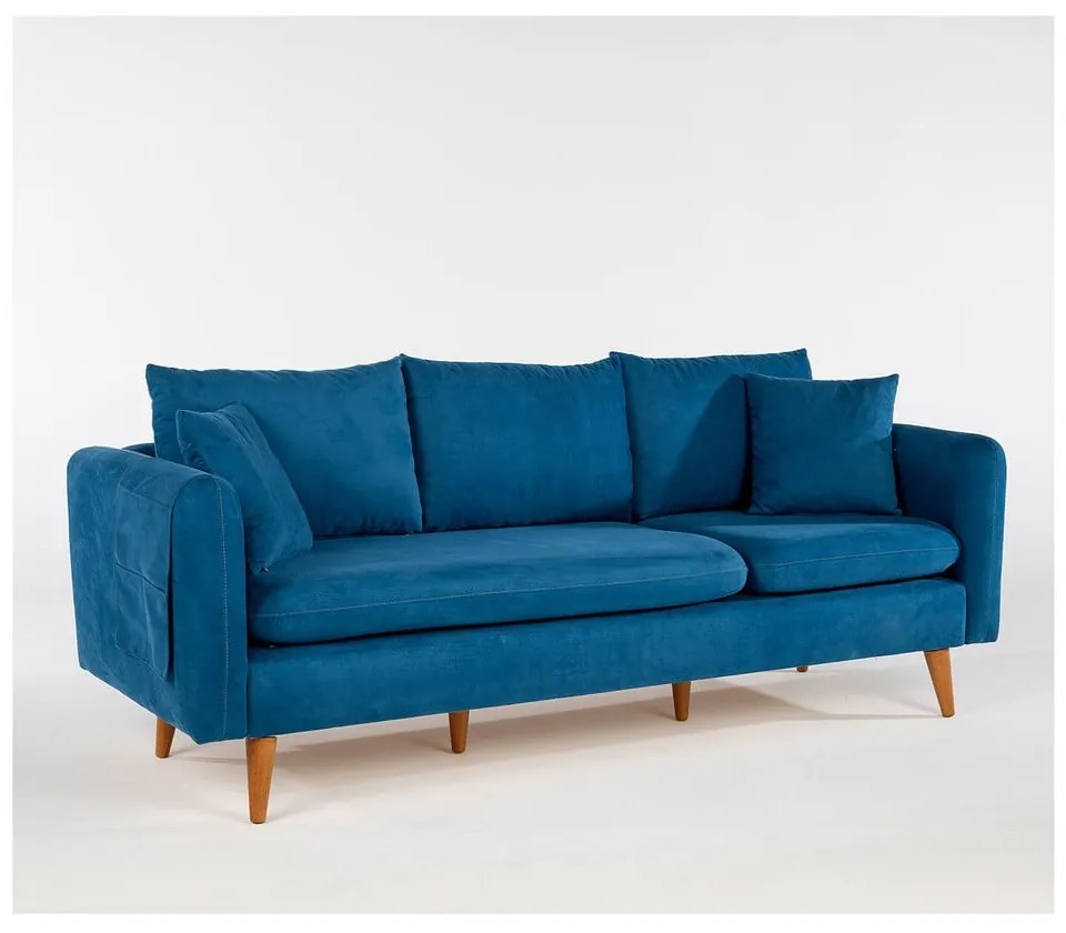 Ciemnoniebieska sofa 215 cm Sofia – Balcab Home