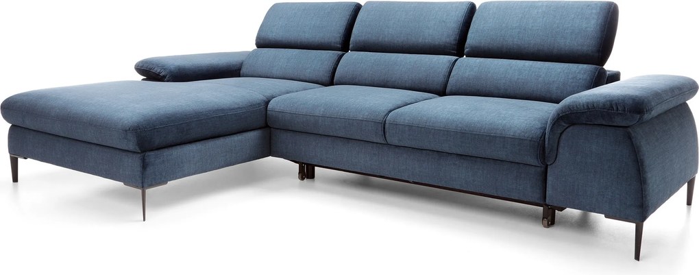Masseno Narożnik MESTO z funkcją spania i pojemnikiem na pościel Narozniki L, Rozkładana sofa - Niebieski, VOGUE 13