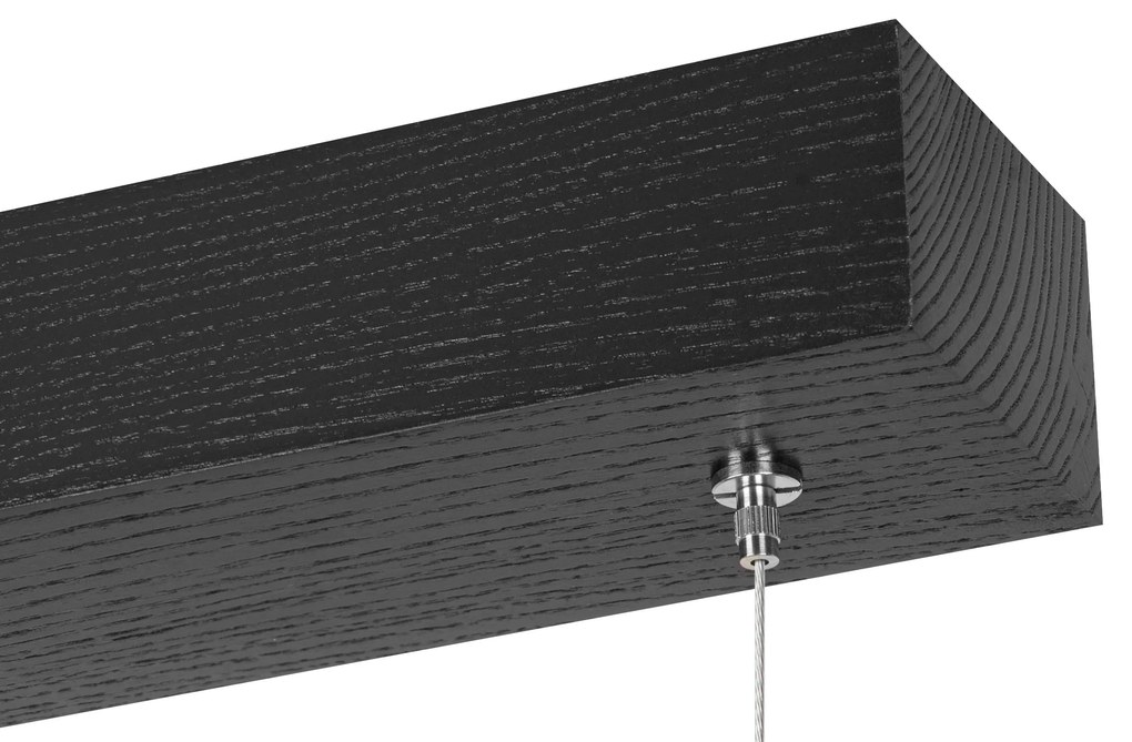 Czarna lampa wisząca LED 115cm z drewna jesionowego L115KB-4K-SCHWARZ