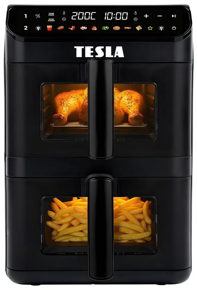 TESLA Electronics AirCook - Multifunkcyjna cyfrowa frytkownica z gorącym powietrzem 11 l 2800W/230V czarna