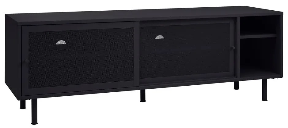 Czarna metalowa szafka pod TV 160x55x45 cm Veep – Unique Furniture