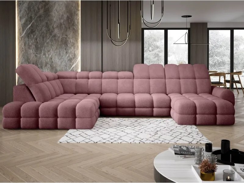 Narożnik TOLLO XL z elektryczną regulacją siedziska Lewostronny w tkaninie promocyjnej BUBBLE 09 WERSAL