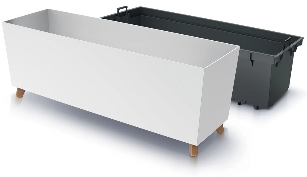 Donica ogrodowa z wkładem Urbi Case 77 x 23,5 x 30 cm biały PROSPERPLAST
