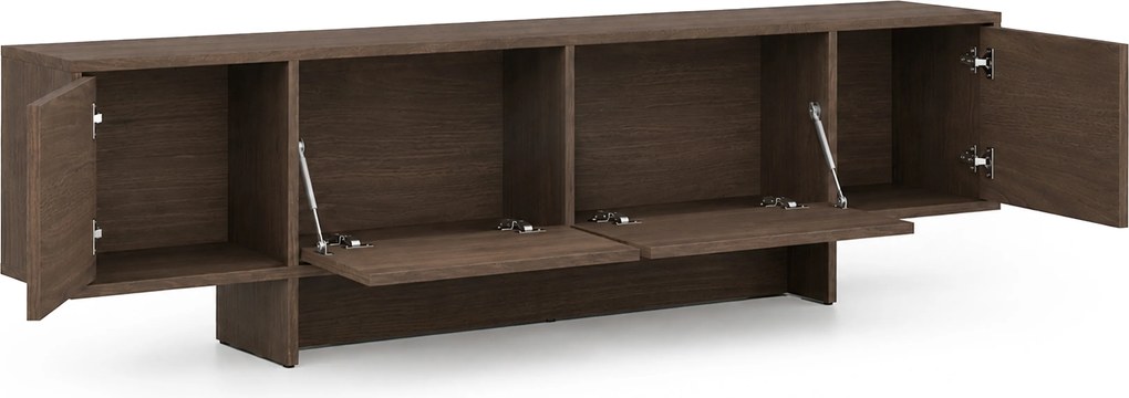 Szafka RTV czterodrzwiowa Zolia 180 cm na cokole - orzech elegant