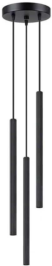 Czarna ryflowana lampa wisząca z 3 tubami - 3X A613 W0-A89