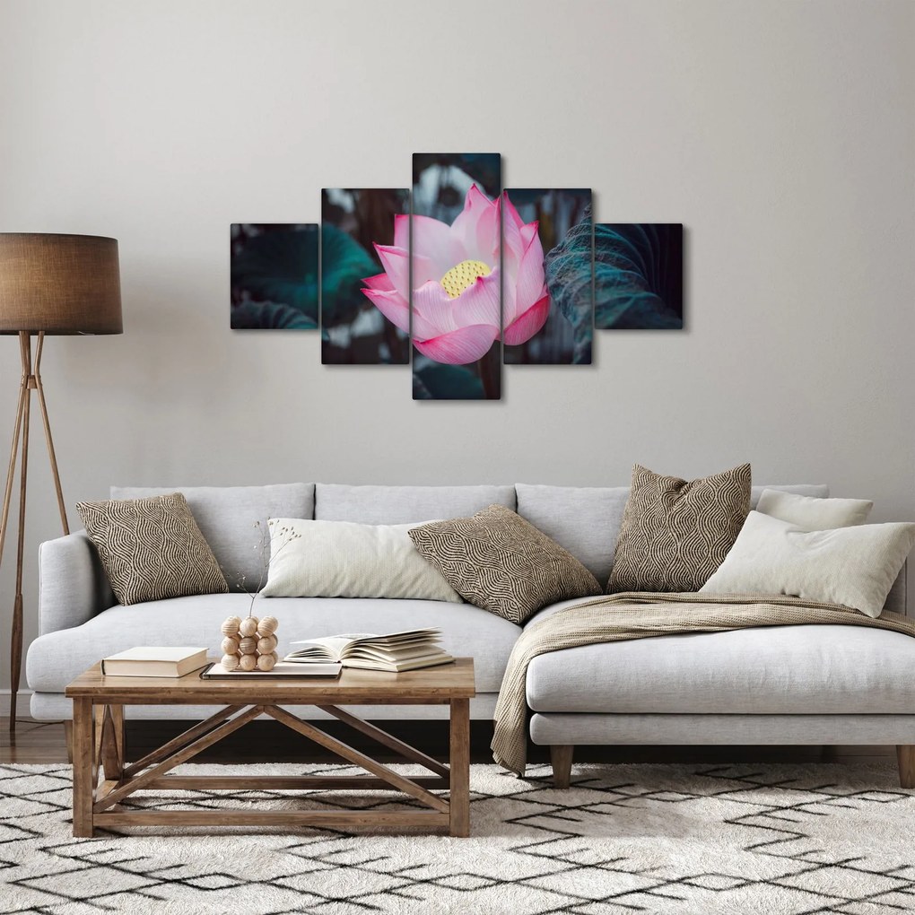 Obraz różowego kwiatu (125x70 cm)