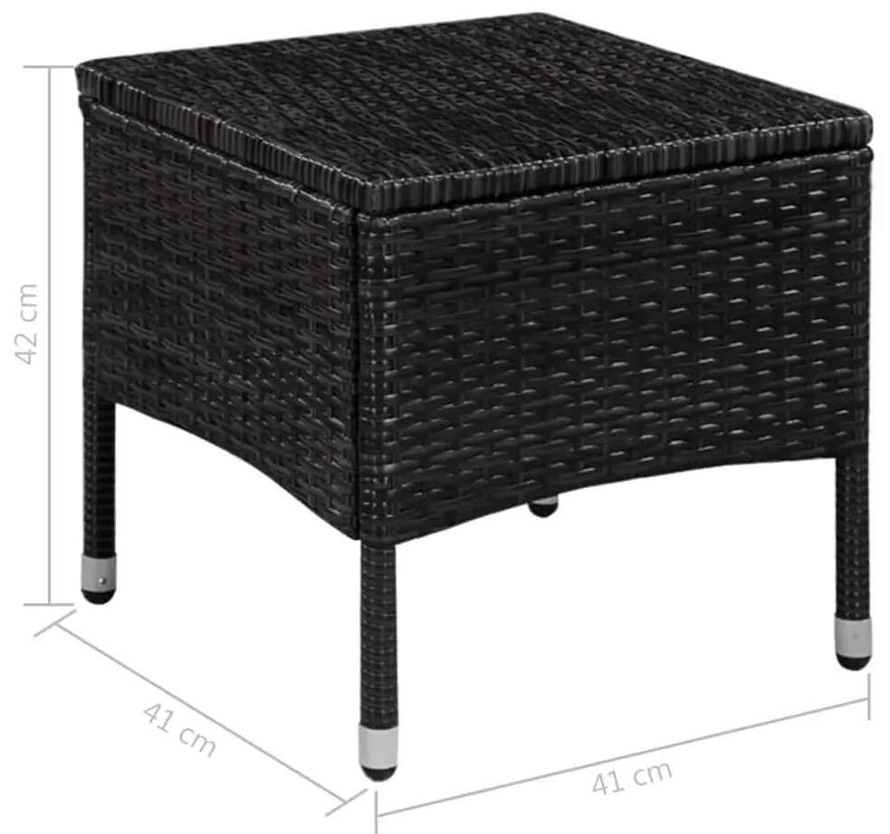 Czarny 3-częściowy zestaw mebli ogrodowych bistro – Aser