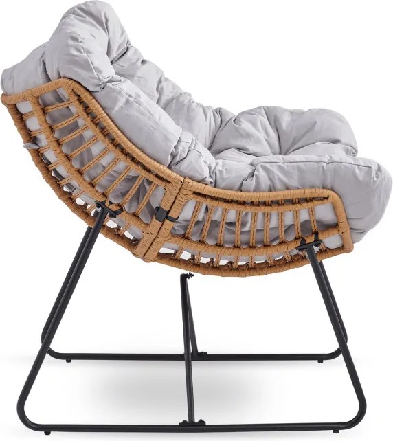 Fotel Wypoczynkowy Ogrodowy FIN na Płozach Szary Nowoczesny