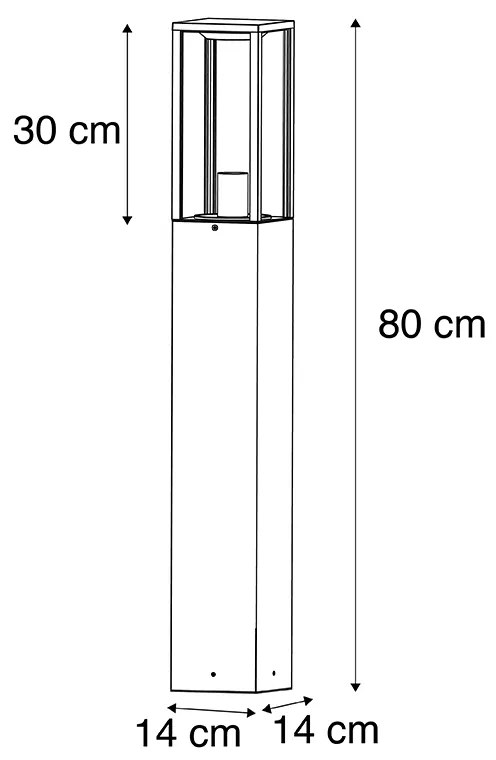 Zewnetrzna Industrialna lampa podłogowa zewnętrzna czarna 80 cm IP44 - CharloisPrzemysłowy Oswietlenie zewnetrzne