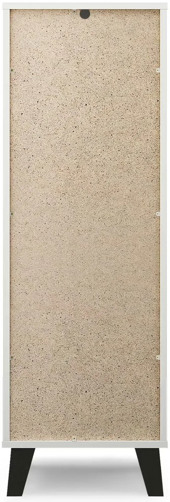 Wąska komoda z 5 szufladami biały + dąb artisan E2-S22