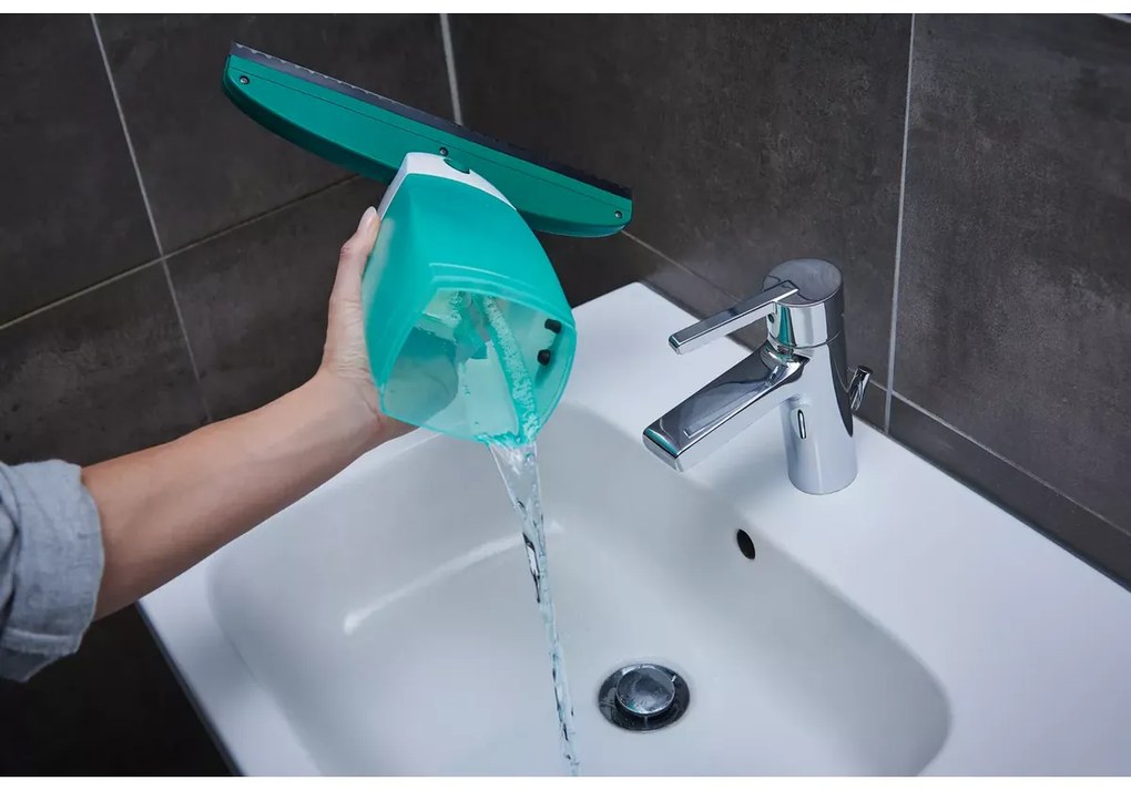 Leifheit odkurzacz do okien Window Cleaner s mopem, drążkiem 43 cm, nasadką ssącą 17 cm czarny 51016