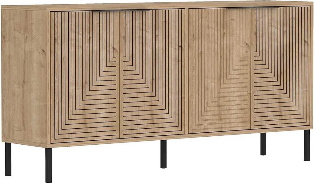 Komoda – 150 cm x 75 cm x 36 cm – Dąb szafirowy – Płyta wiórowa