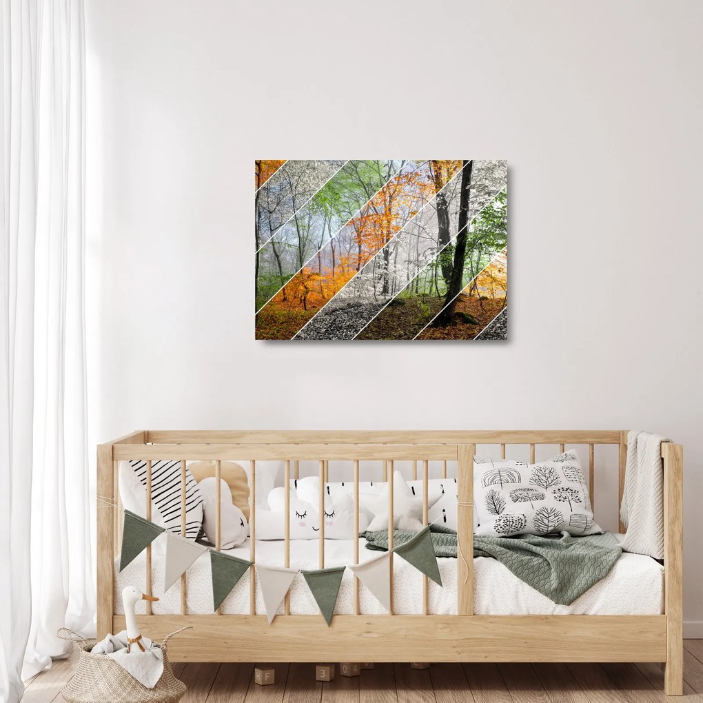Obraz na szkle - Zmieniające się pory roku (70x50 cm)