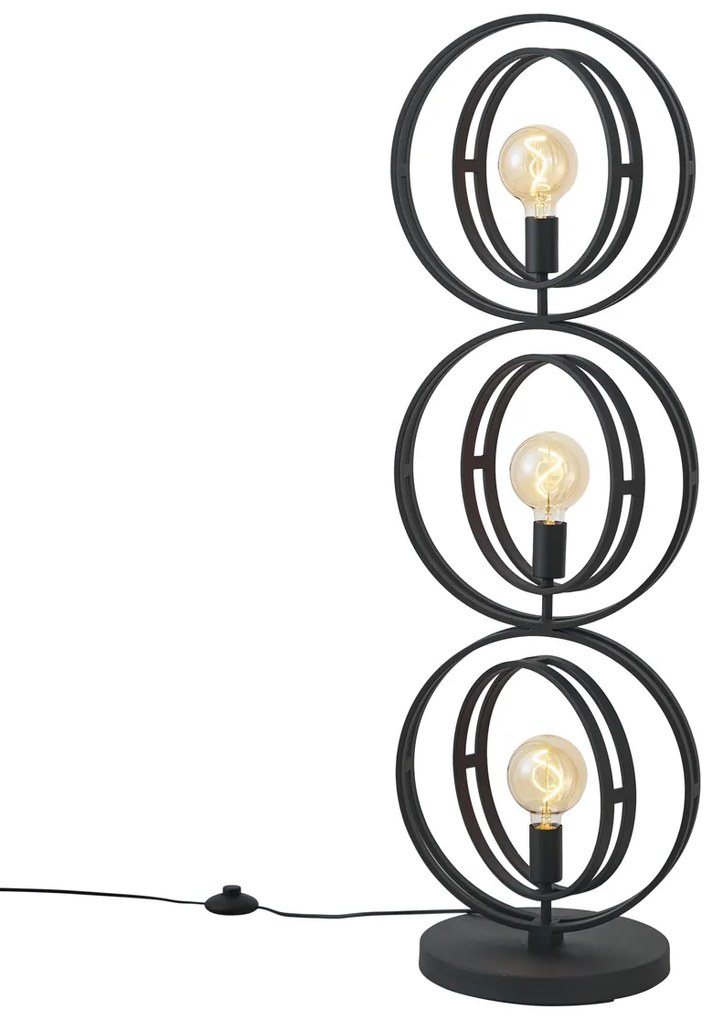 Nowoczesna lampa podłogowa czarna 3-punktowa - Indu