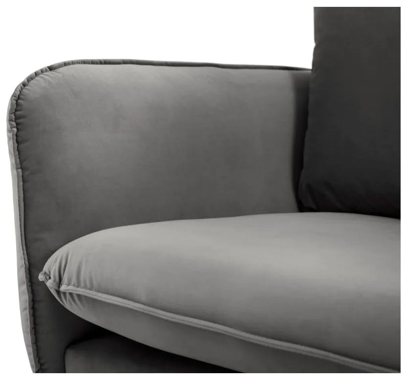 Ciemnoszara aksamitna sofa Cosmopolitan Design Vienna, 230 cm