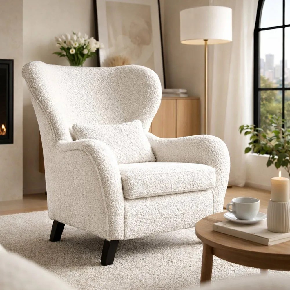 Biały fotel uszak Miuform Miuf