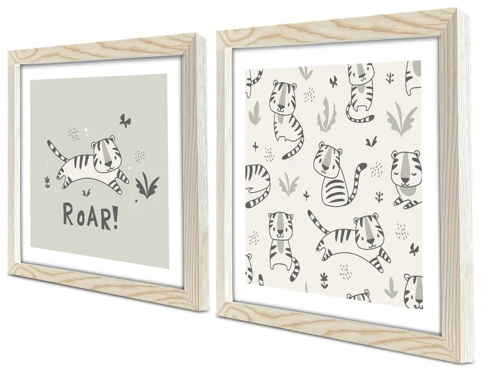Obrazki dziecięce zestaw 2 szt. 33x68 cm Roar – Wallity