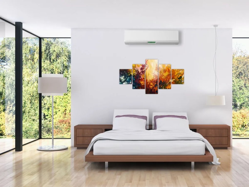 Obraz - Abstrakcyjny obraz kwiatów (125x70 cm)